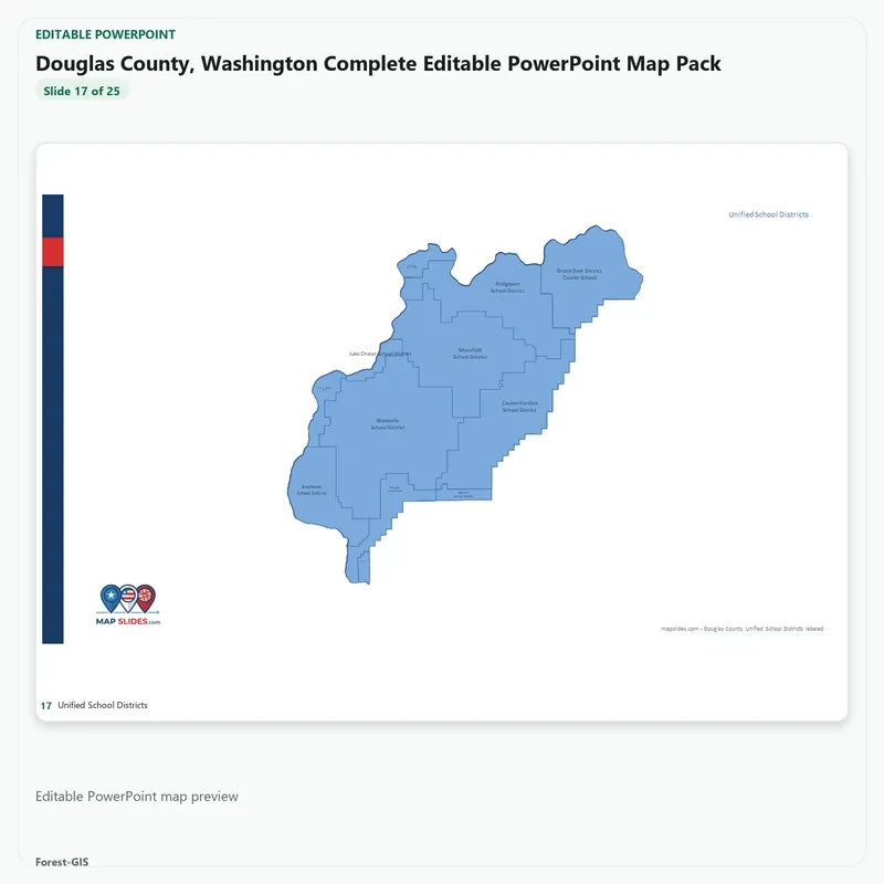 Douglas County, Washington Editable Map Pack - Image 5
