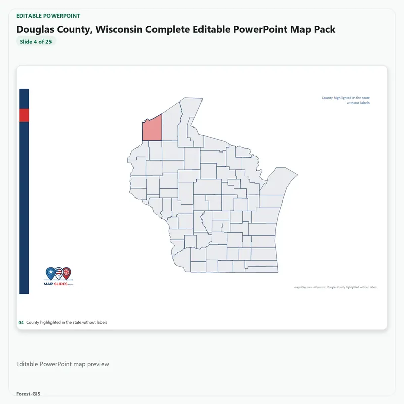 Douglas County, Wisconsin Editable Map Pack - Image 4