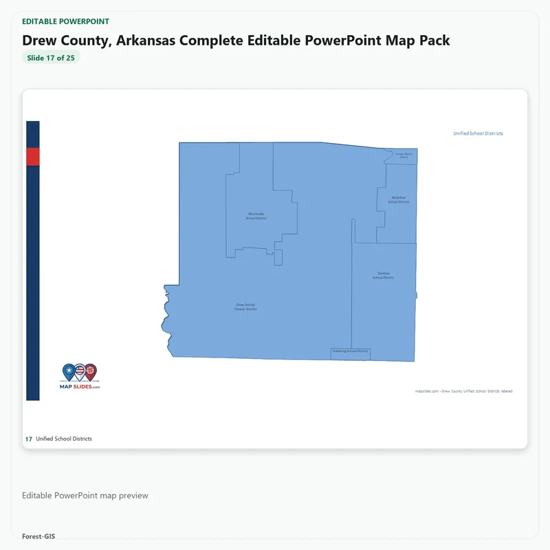 Drew County, Arkansas Editable Map Pack - Image 5