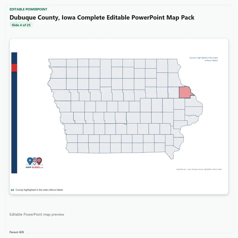 Dubuque County, Iowa Editable Map Pack - Image 4