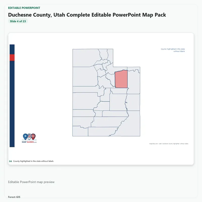 Duchesne County, Utah Editable Map Pack - Image 4