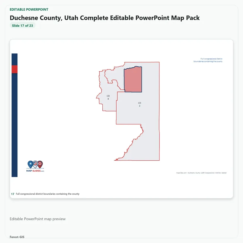 Duchesne County, Utah Editable Map Pack - Image 5