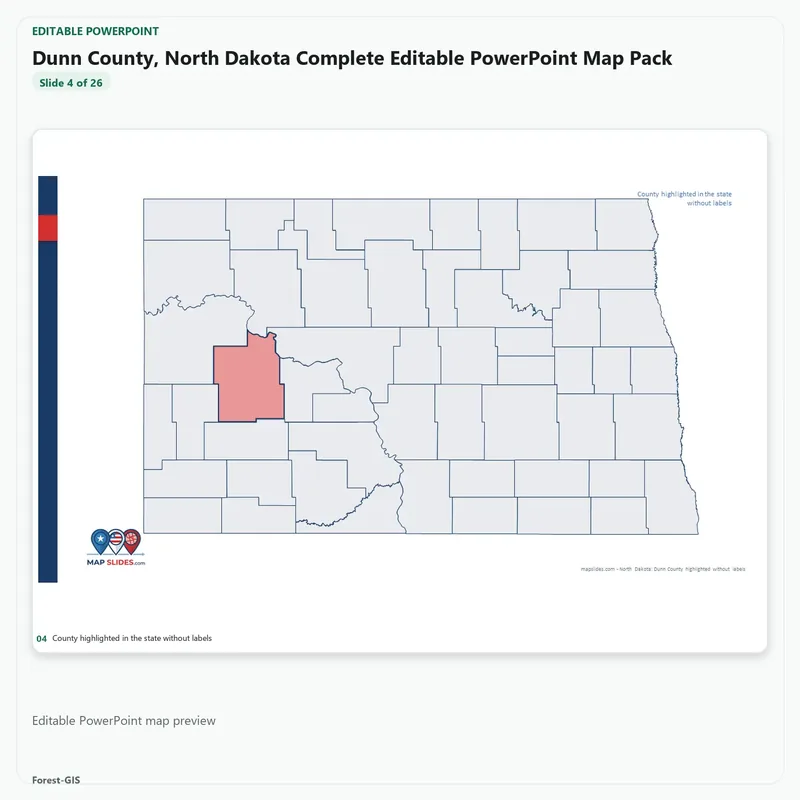 Dunn County, North Dakota Editable Map Pack - Image 4