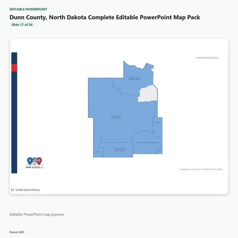 Dunn County, North Dakota Editable Map Pack - Image 5