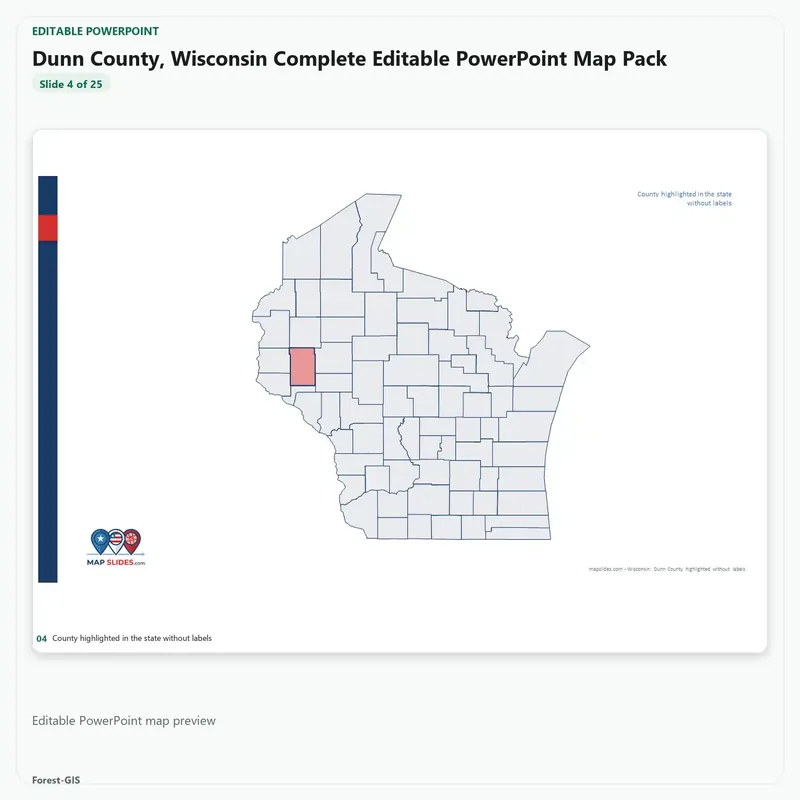 Dunn County, Wisconsin Editable Map Pack - Image 4