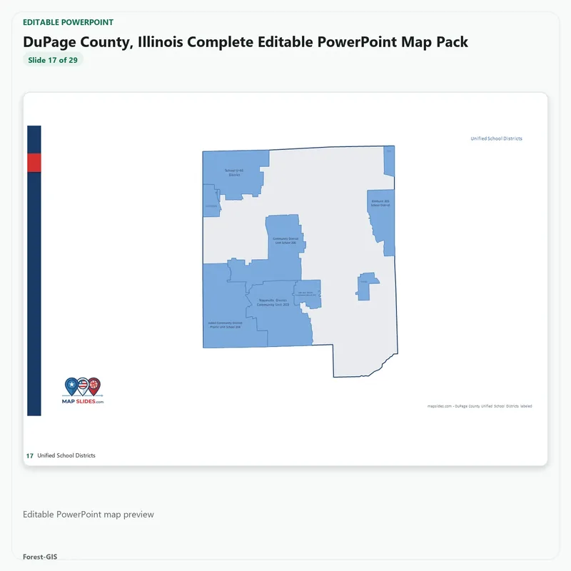 DuPage County, Illinois Editable Map Pack - Image 5