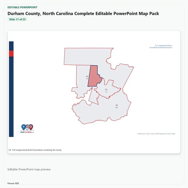 Durham County, North Carolina Editable Map Pack - Image 5