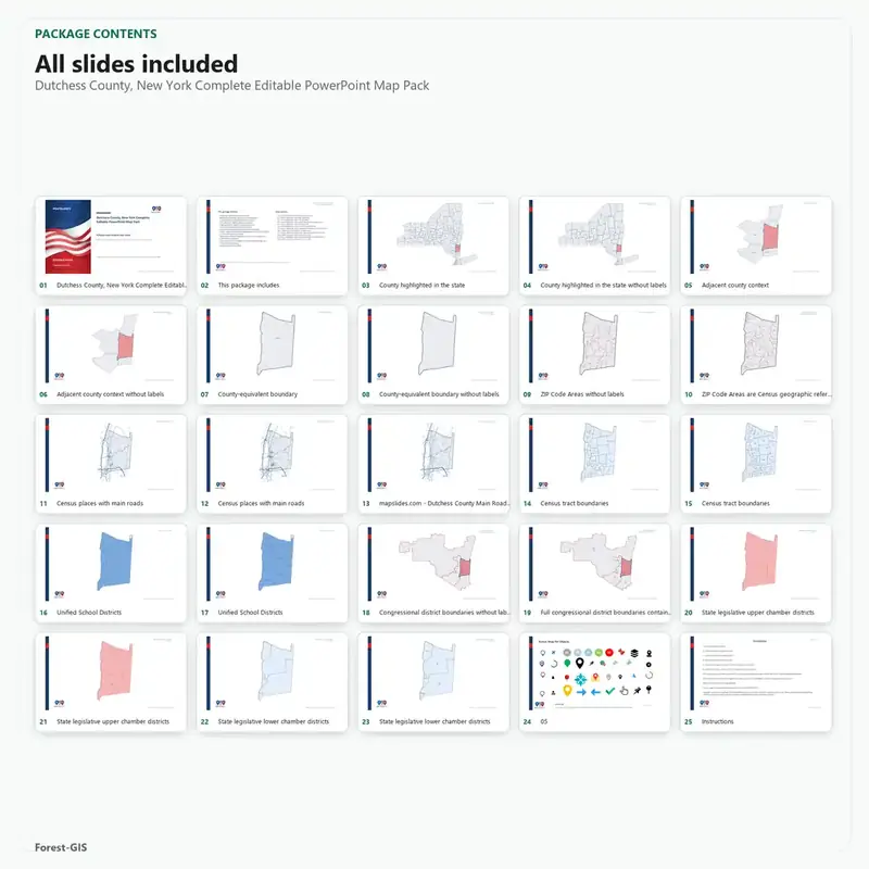 Dutchess County, New York Editable Map Pack - Image 2