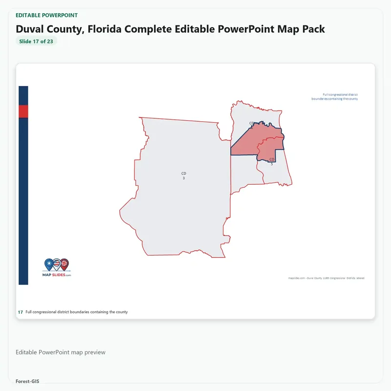 Duval County, Florida Editable Map Pack - Image 5