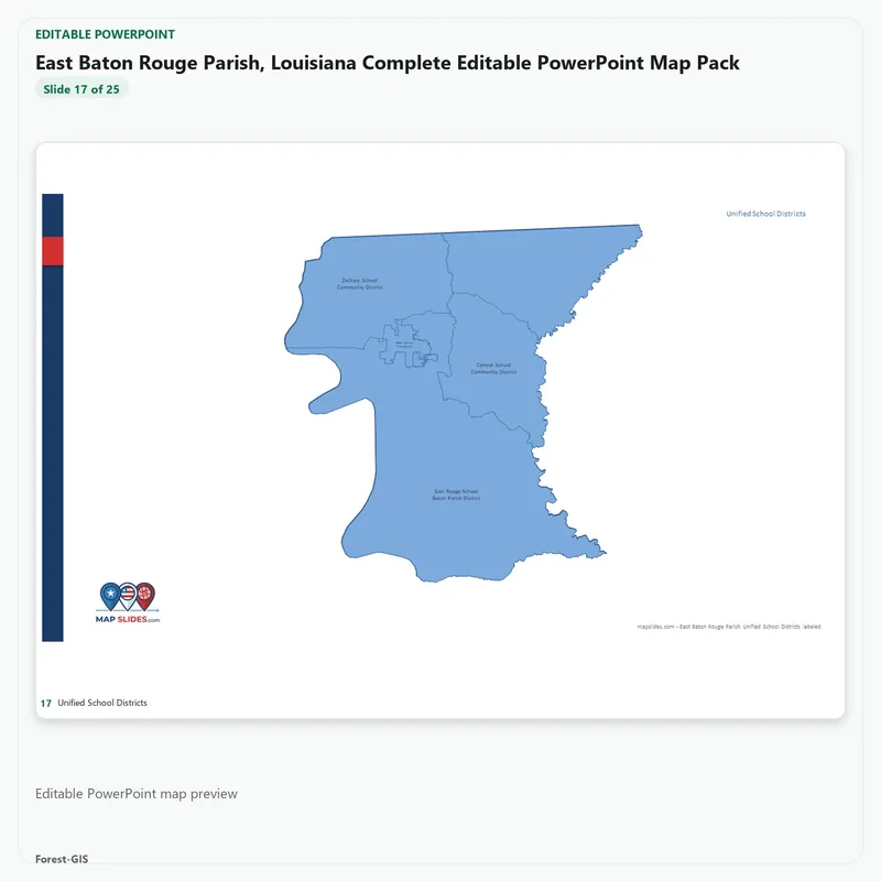 East Baton Rouge Parish, Louisiana Editable Map Pack - Image 5