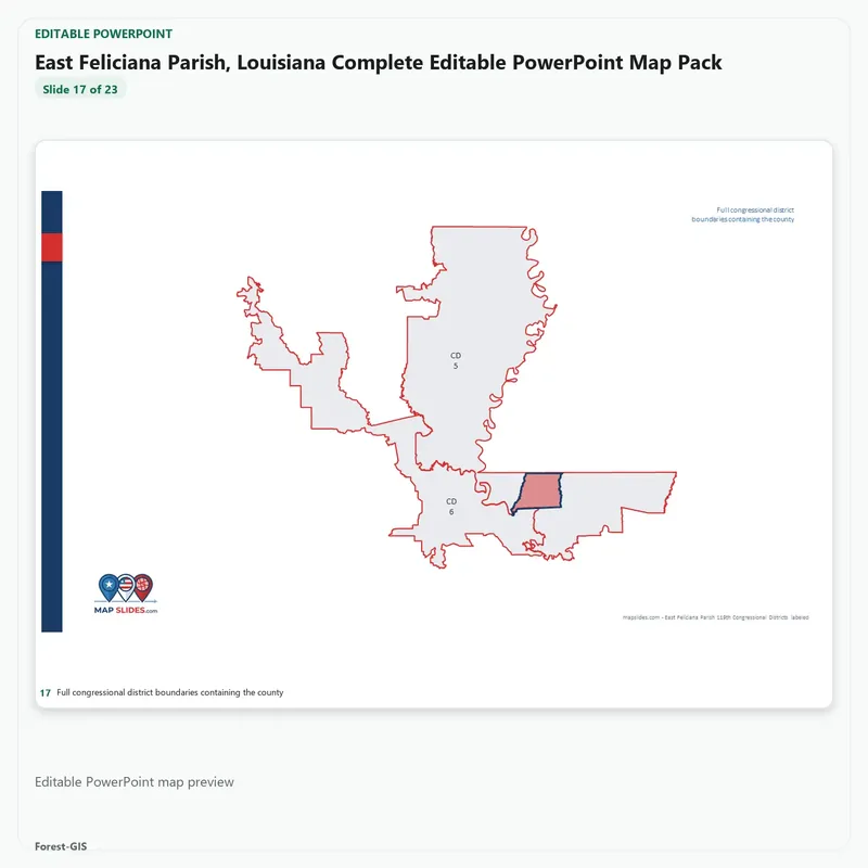East Feliciana Parish, Louisiana Editable Map Pack - Image 5