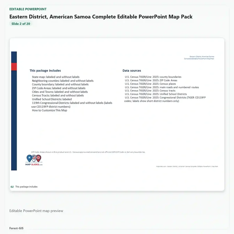 Eastern District, American Samoa Editable Map Pack - Image 3