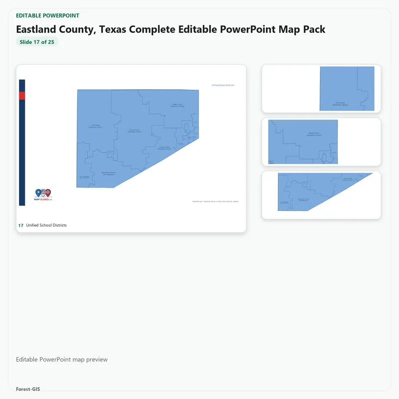 Eastland County, Texas Editable Map Pack - Image 5