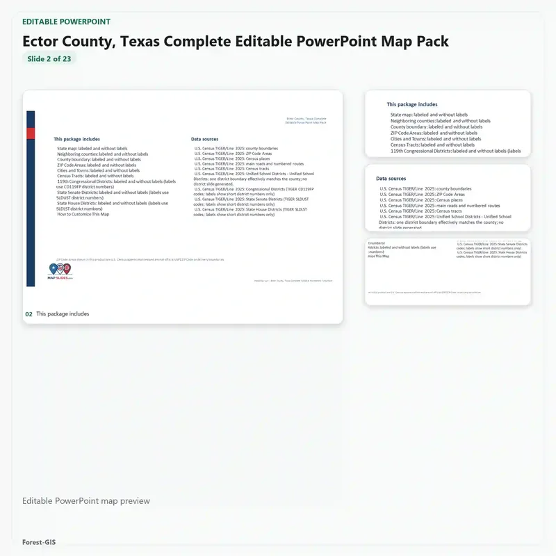 Ector County, Texas Editable Map Pack - Image 3
