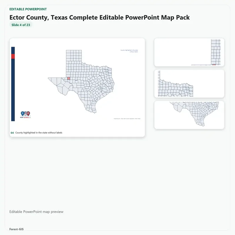 Ector County, Texas Editable Map Pack - Image 4