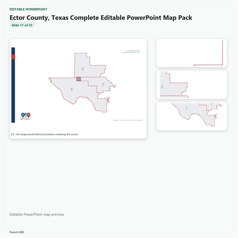 Ector County, Texas Editable Map Pack - Image 5