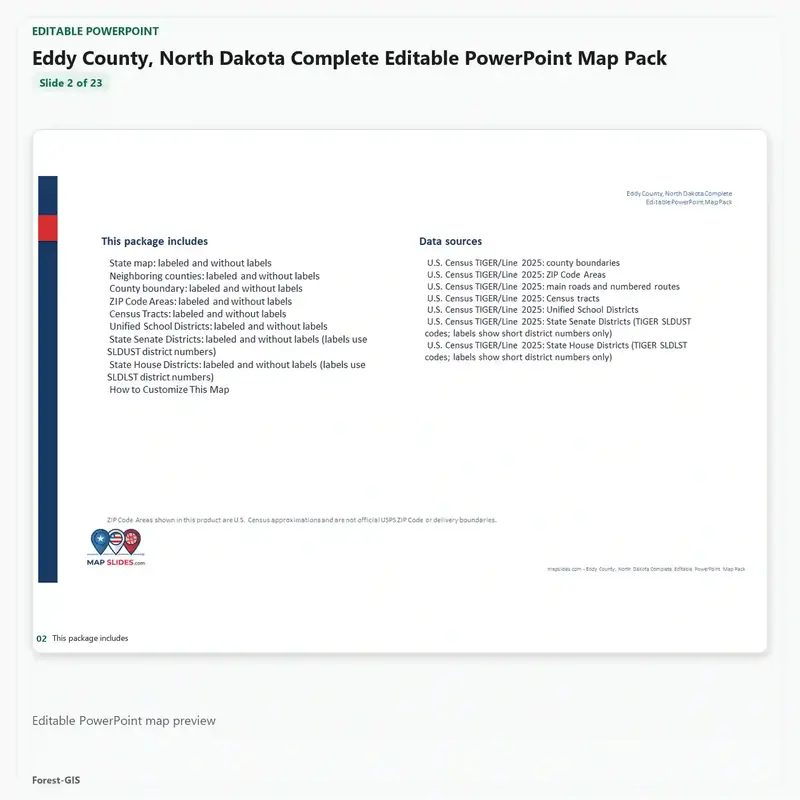 Eddy County, North Dakota Editable Map Pack - Image 3