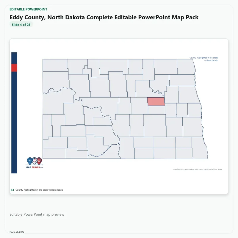 Eddy County, North Dakota Editable Map Pack - Image 4
