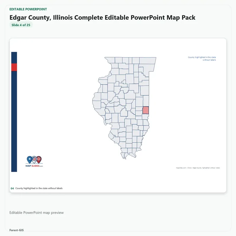 Edgar County, Illinois Editable Map Pack - Image 4