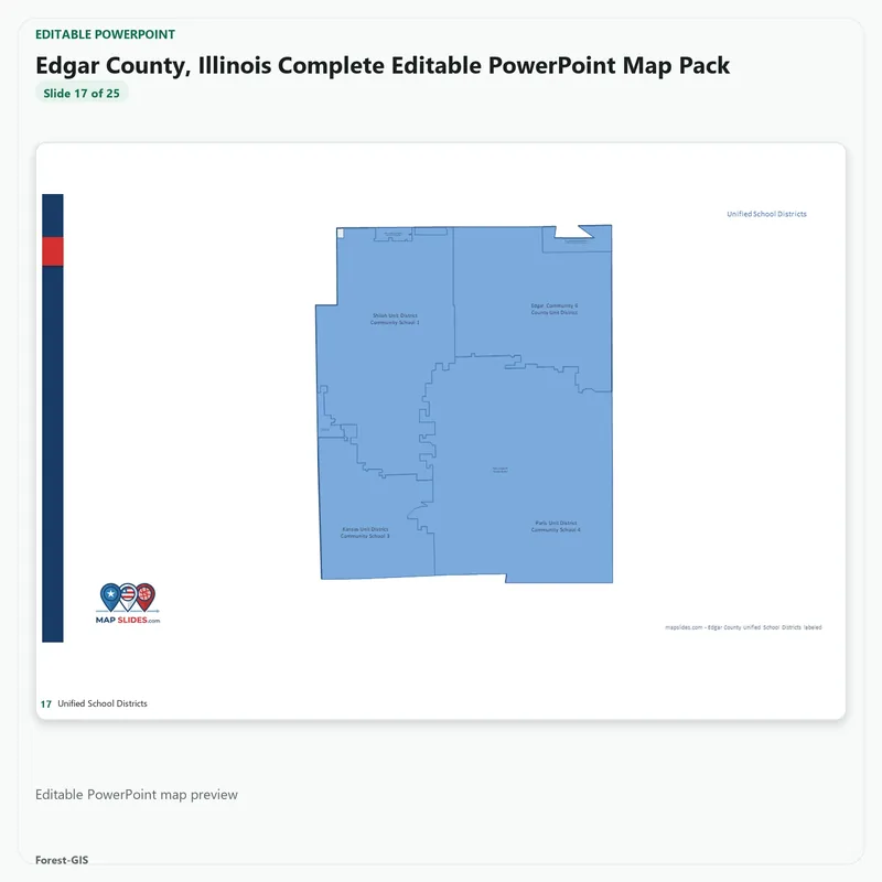 Edgar County, Illinois Editable Map Pack - Image 5