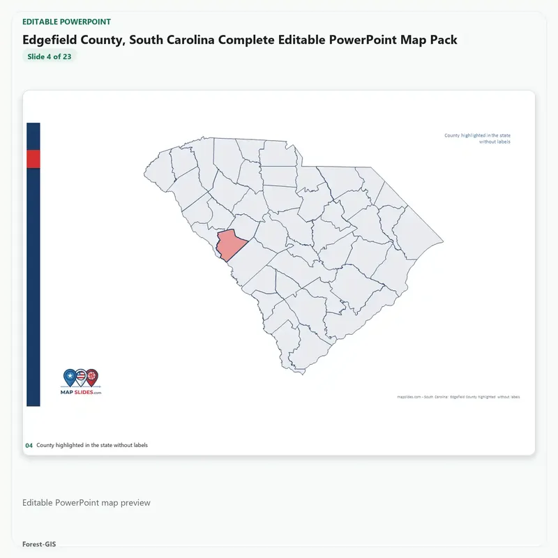 Edgefield County, South Carolina Editable Map Pack - Image 4
