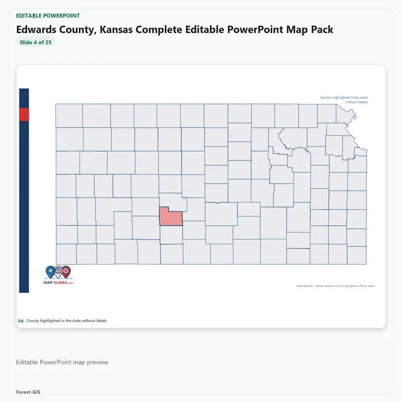 Edwards County, Kansas Editable Map Pack - Image 4