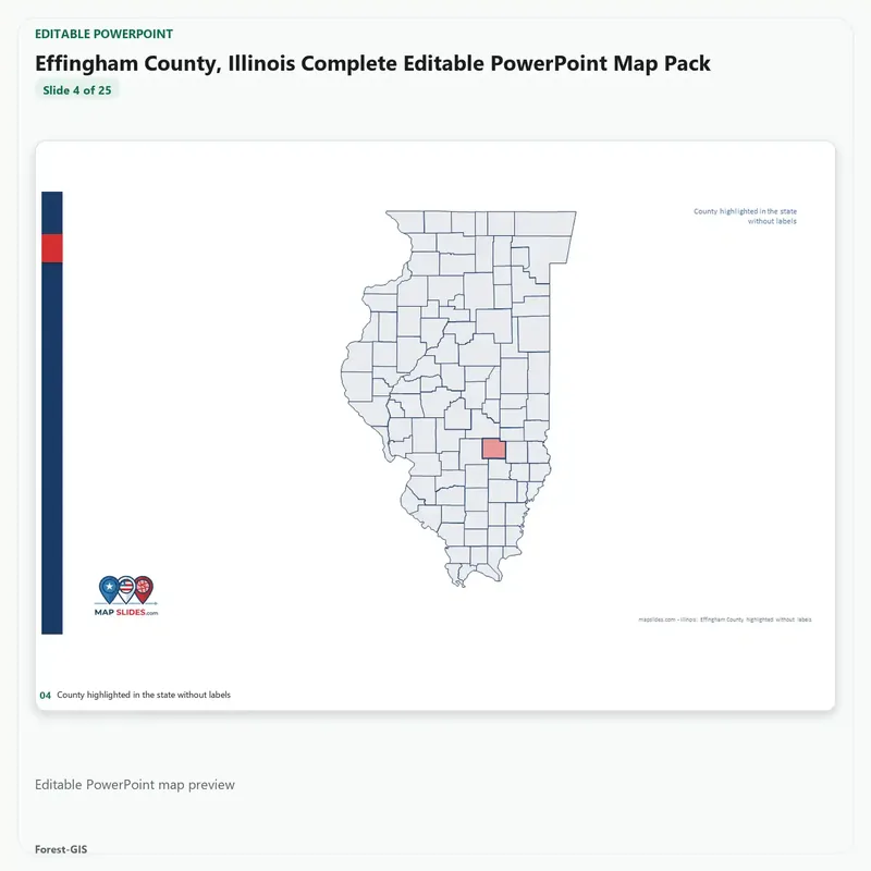 Effingham County, Illinois Editable Map Pack - Image 4