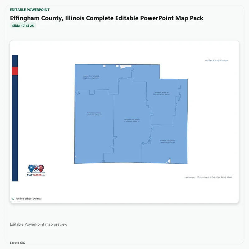 Effingham County, Illinois Editable Map Pack - Image 5