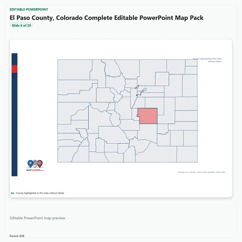El Paso County, Colorado Editable Map Pack - Image 4