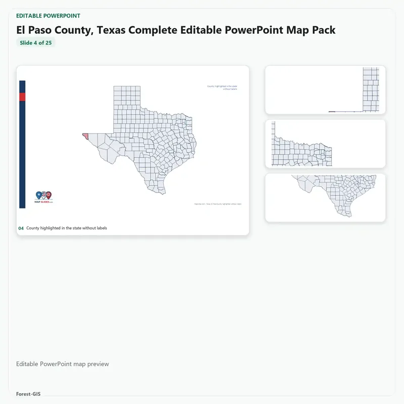 El Paso County, Texas Editable Map Pack - Image 4