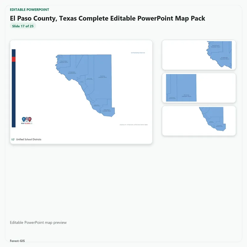El Paso County, Texas Editable Map Pack - Image 5