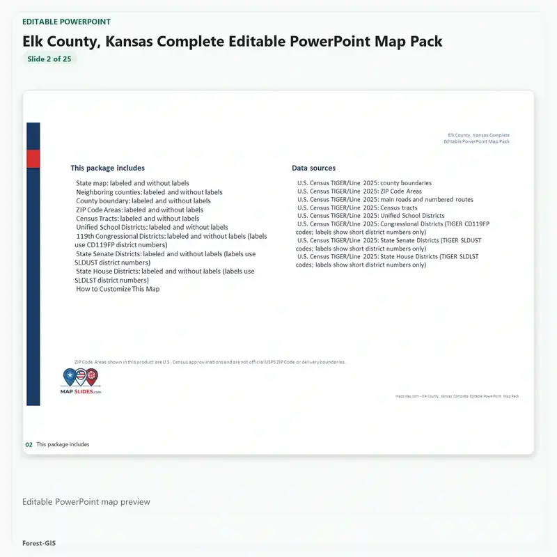 Elk County, Kansas Editable Map Pack - Image 3