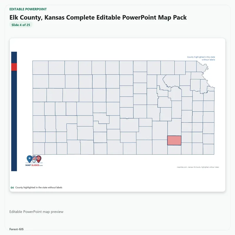 Elk County, Kansas Editable Map Pack - Image 4