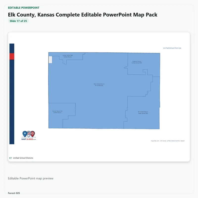 Elk County, Kansas Editable Map Pack - Image 5