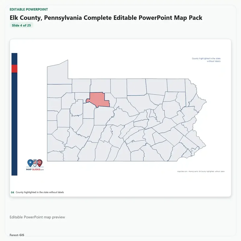 Elk County, Pennsylvania Editable Map Pack - Image 4