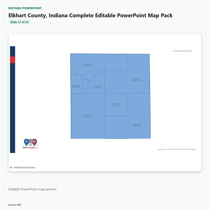 Elkhart County, Indiana Editable Map Pack - Image 5
