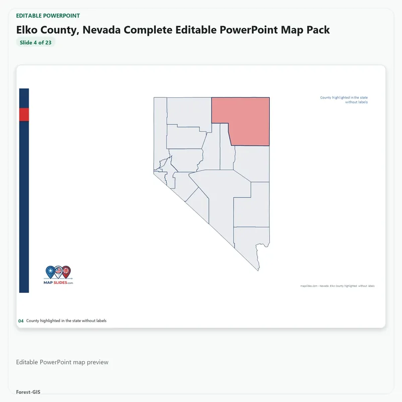 Elko County, Nevada Editable Map Pack - Image 4
