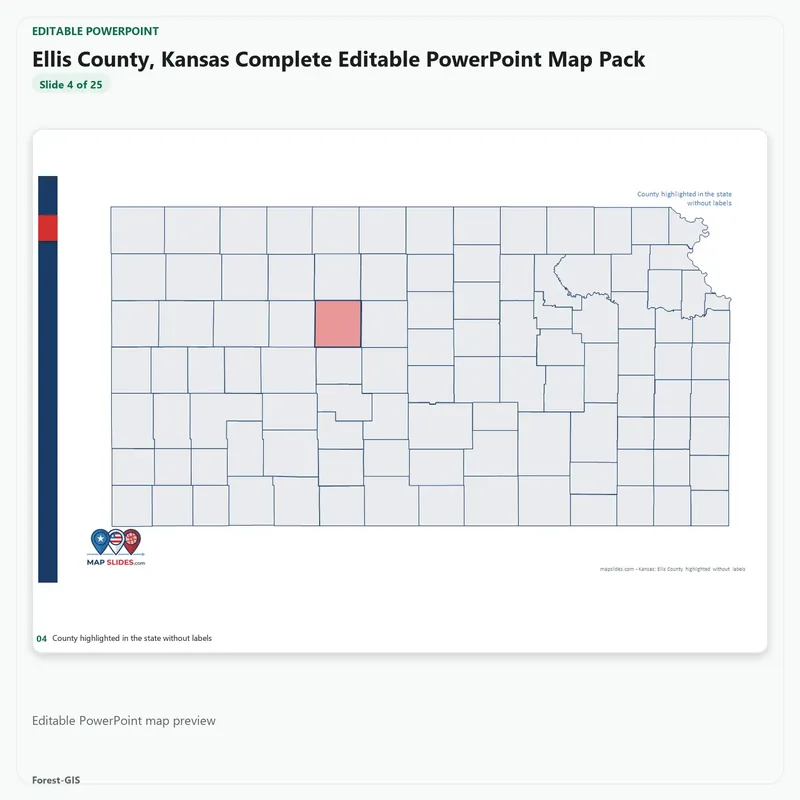 Ellis County, Kansas Editable Map Pack - Image 4