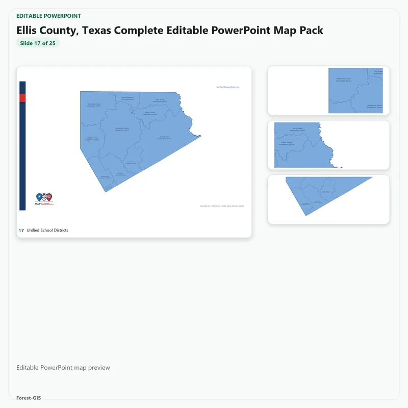Ellis County, Texas Editable Map Pack - Image 5