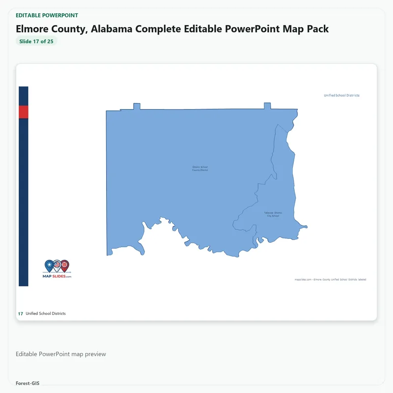 Elmore County, Alabama Editable Map Pack - Image 5