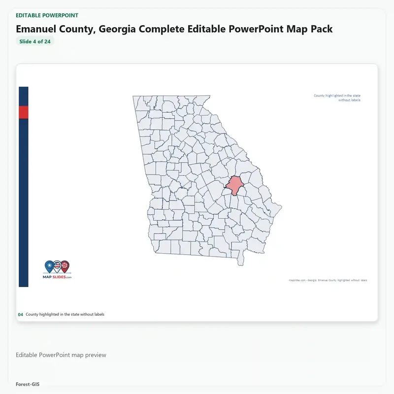 Emanuel County, Georgia Editable Map Pack - Image 4