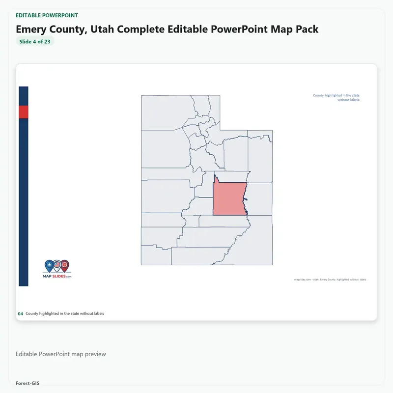 Emery County, Utah Editable Map Pack - Image 4