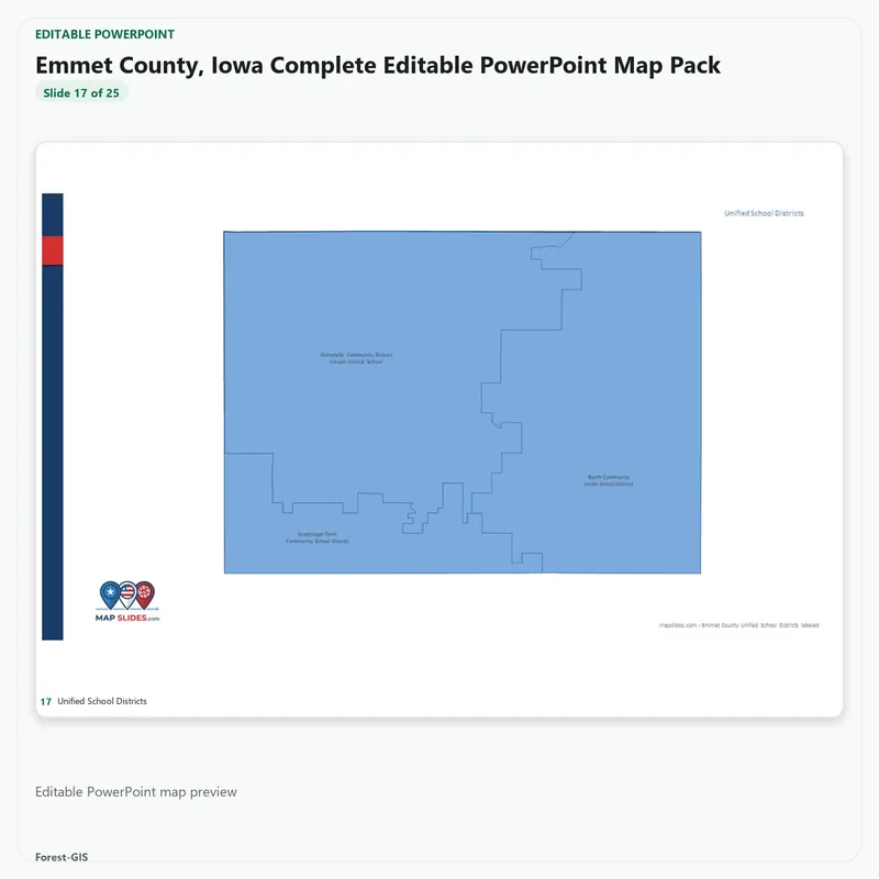 Emmet County, Iowa Editable Map Pack - Image 5