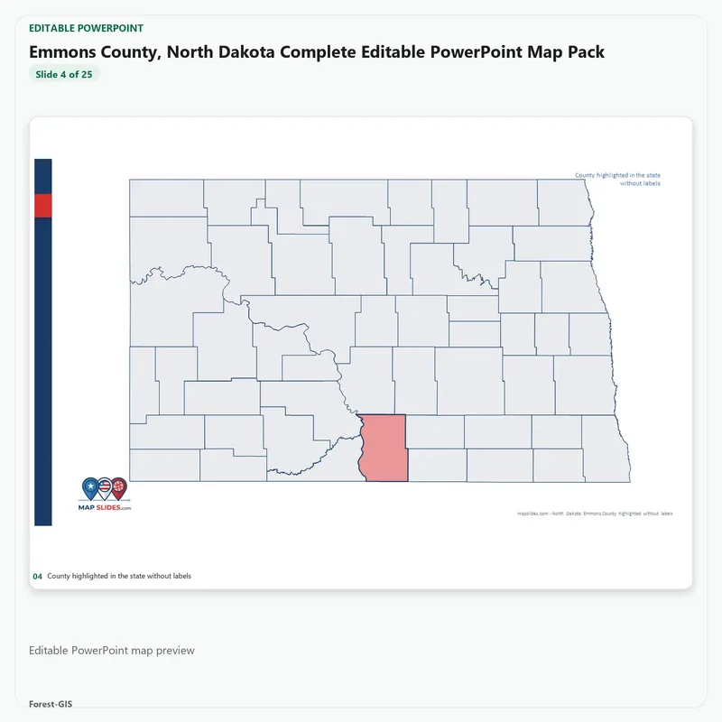 Emmons County, North Dakota Editable Map Pack - Image 4