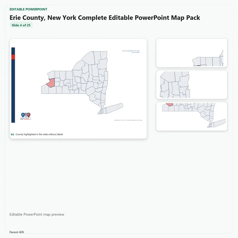 Erie County, New York Editable Map Pack - Image 4