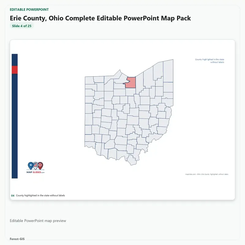 Erie County, Ohio Editable Map Pack - Image 4