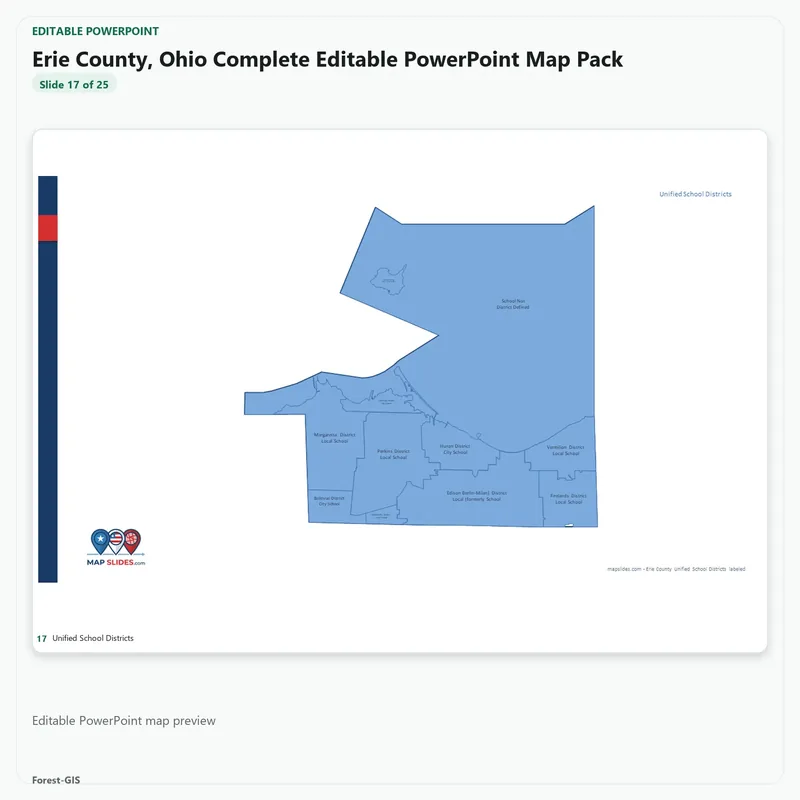 Erie County, Ohio Editable Map Pack - Image 5