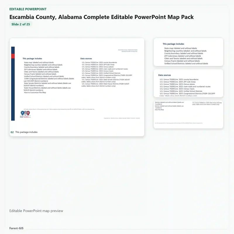 Escambia County, Alabama Editable Map Pack - Image 3