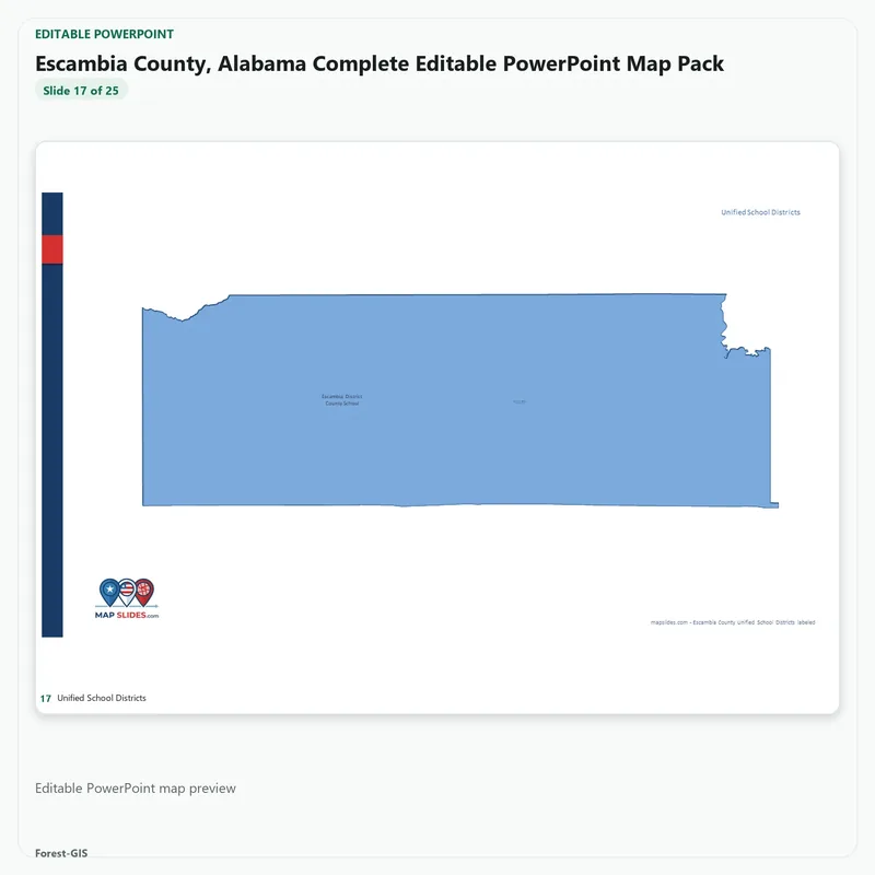 Escambia County, Alabama Editable Map Pack - Image 5