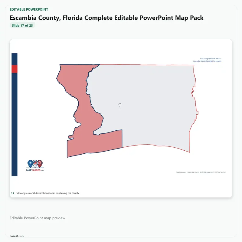 Escambia County, Florida Editable Map Pack - Image 5
